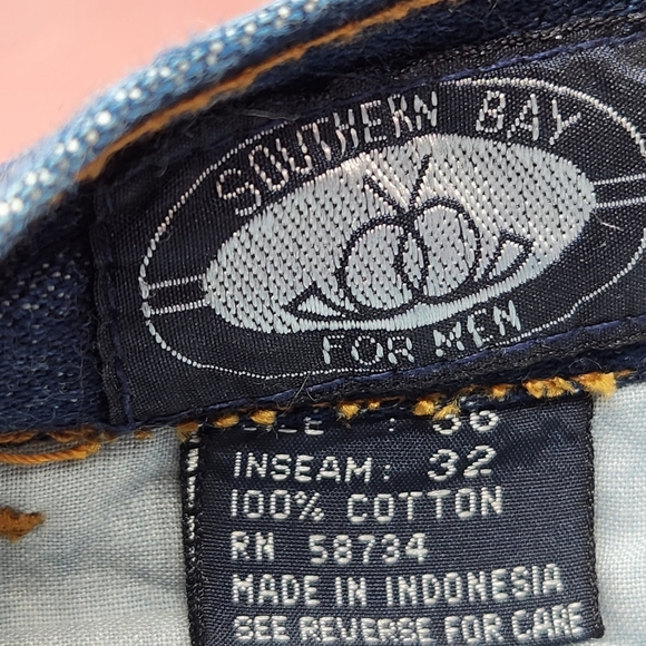 NwT Southern Bay for Mens Strechy Button 4 Pocket 100% Cotton Denim Jeans - Picture 7 of 8